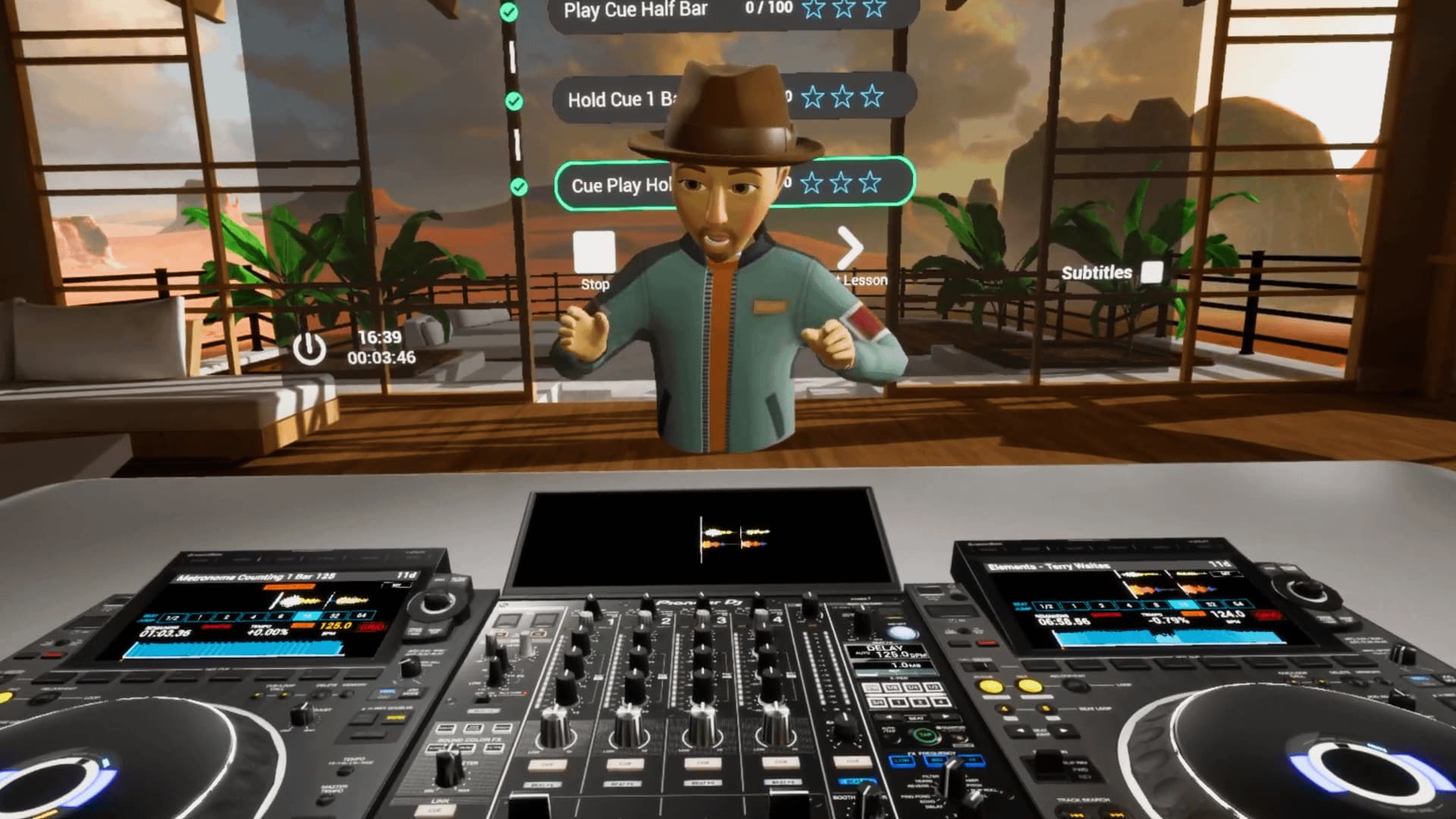 An instructor teaching a live Tribe workshop behind CDJ decks
